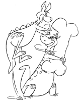 A coloring page of the flintstones